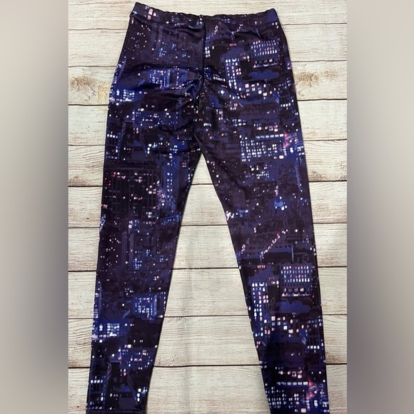 NIKE Allover Print Athletic Pants-Polyester/Spandex-Purple-small - Picture 3 of 5